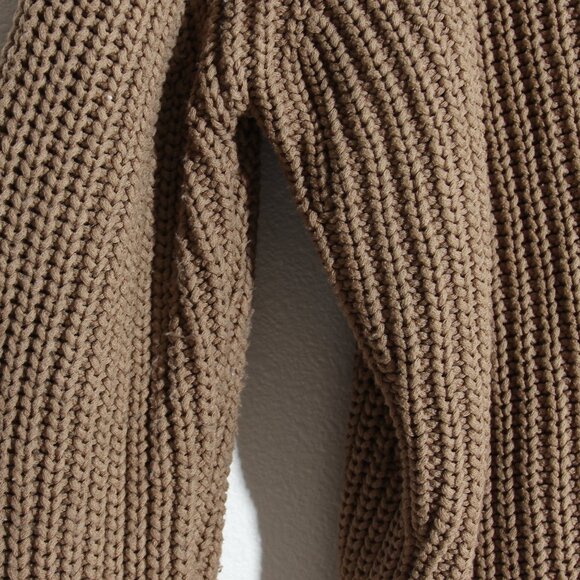 Jenni Kayne Cropped Cotton Cocoon Cardigan Mocha Button Front Ribbed Size Small - Picture 10 of 16